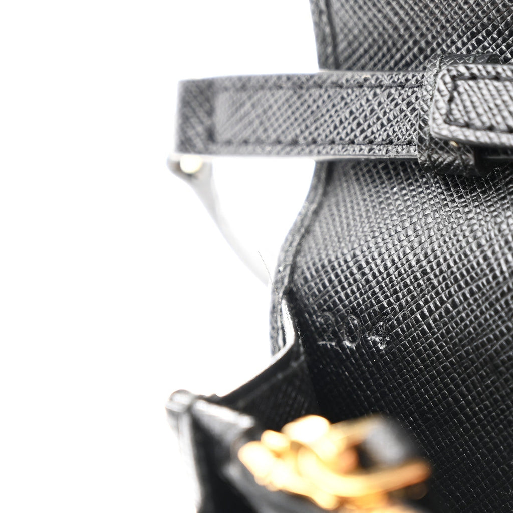 Prada Saffiano Metal Flap Wallet With Strap Black