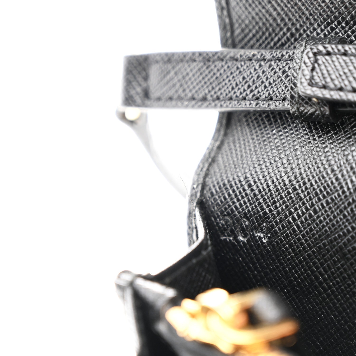 Prada Saffiano Metal Flap Wallet With Strap Black