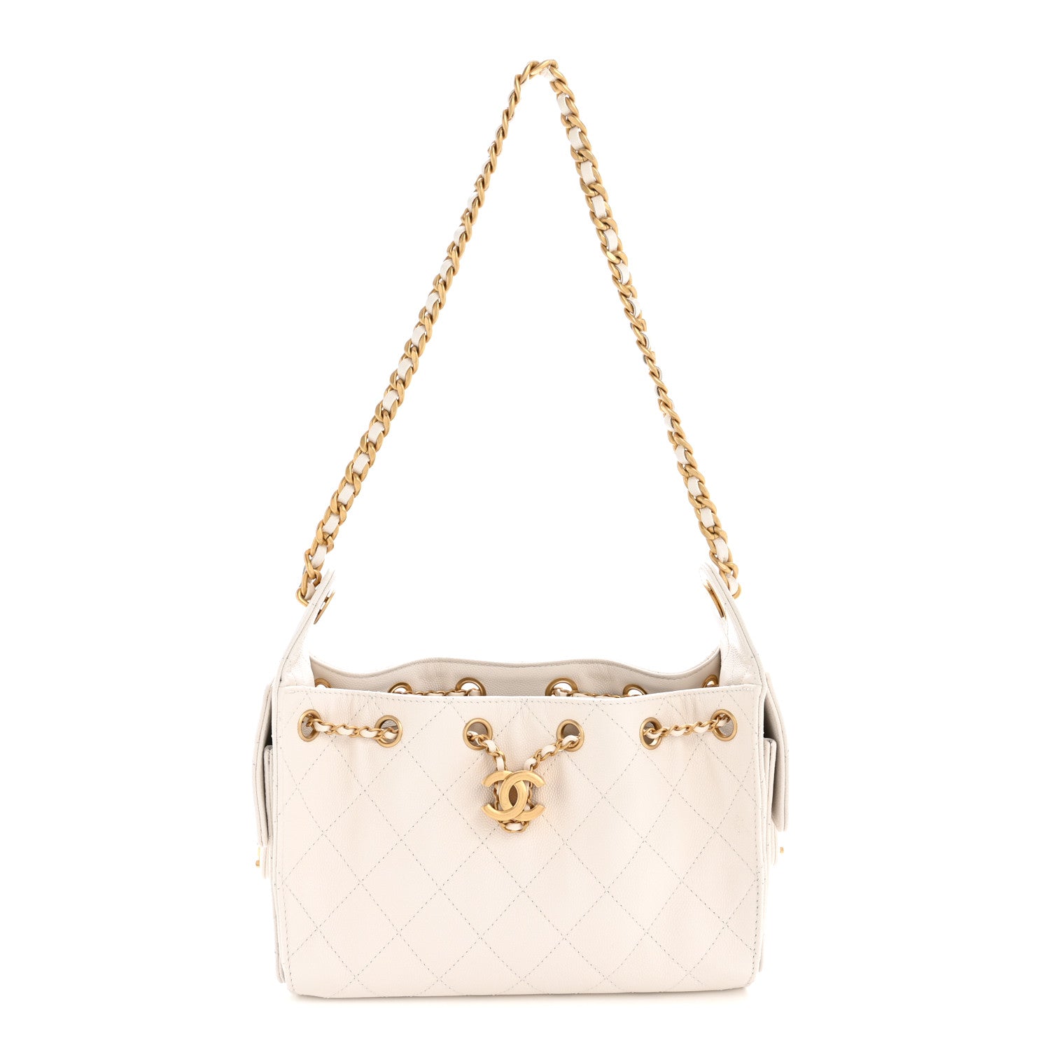 Chanel Caviar Quilted Mini Chanel 25 Handbag White