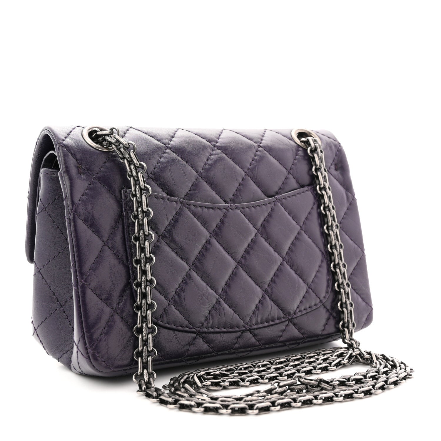 Chanel Aged Calfskin Quilted 2.55 Reissue Mini Flap Dark Purple