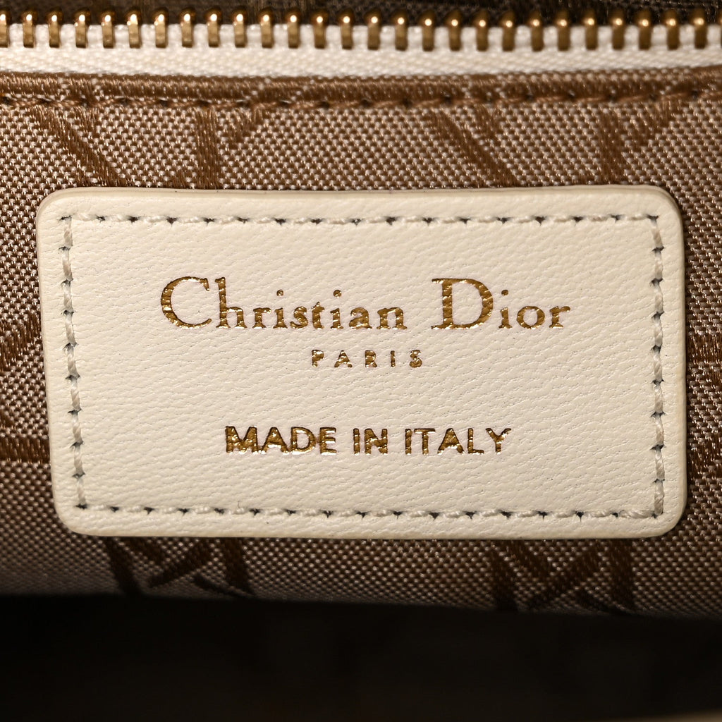 Christian Dior Lambskin Cannage Small My ABCDior Lady Dior White