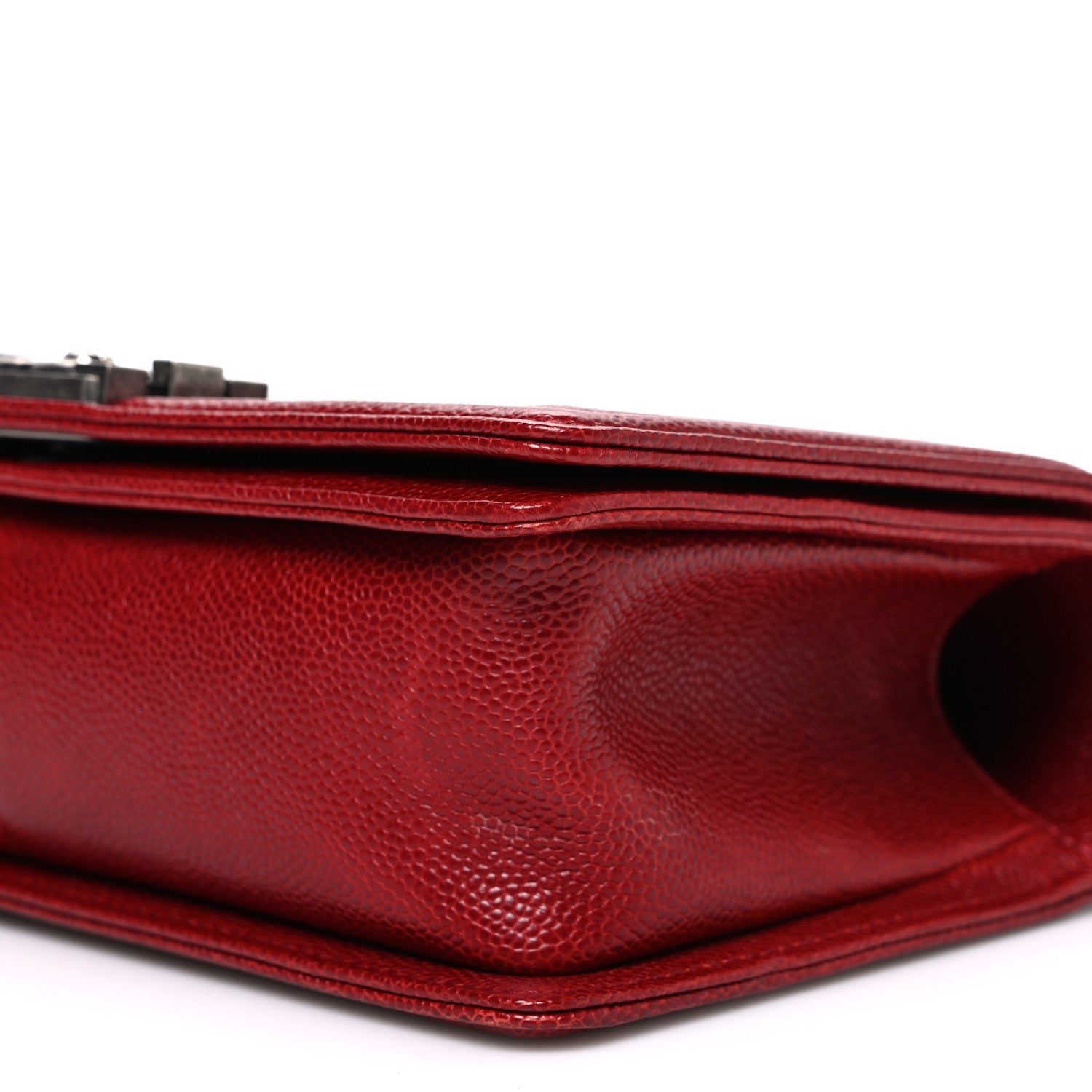 Chanel Caviar Quilted Medium Boy Flap Red