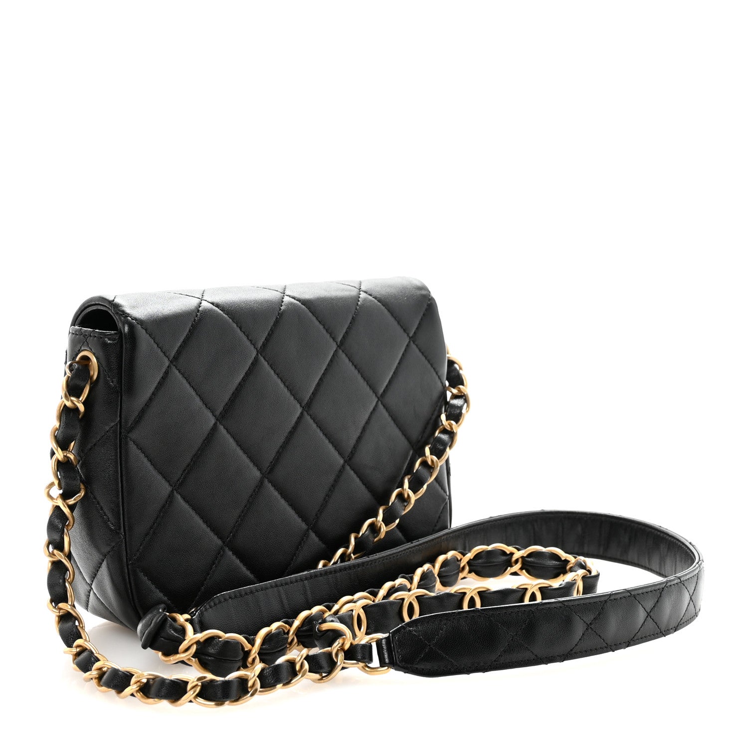 Chanel Lambskin Quilted Small CC Links Flap Black