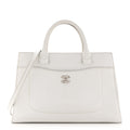Chanel Grained Calfskin Small Neo Executive Shopper Tote White