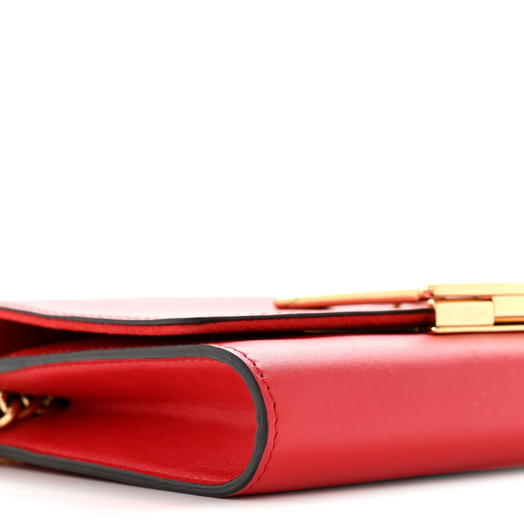 Louis Vuitton Calfskin Chain Louise MM Red