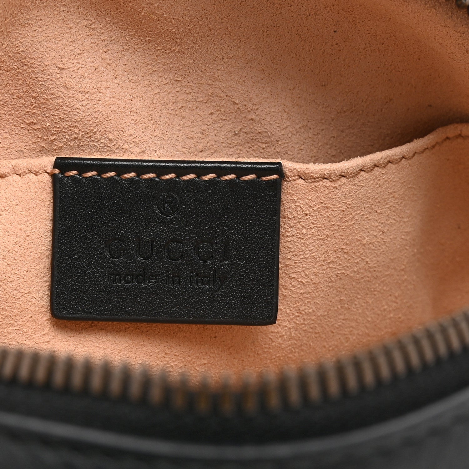 Gucci Calfskin Matelasse GG Marmont Belt Bag 85 34 Black