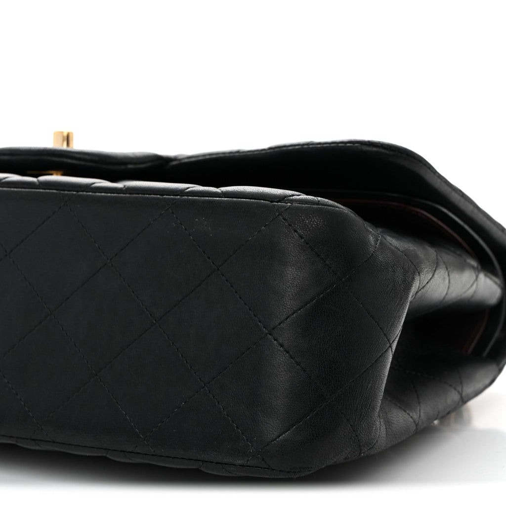 Chanel Lambskin Quilted Jumbo Double Flap Black