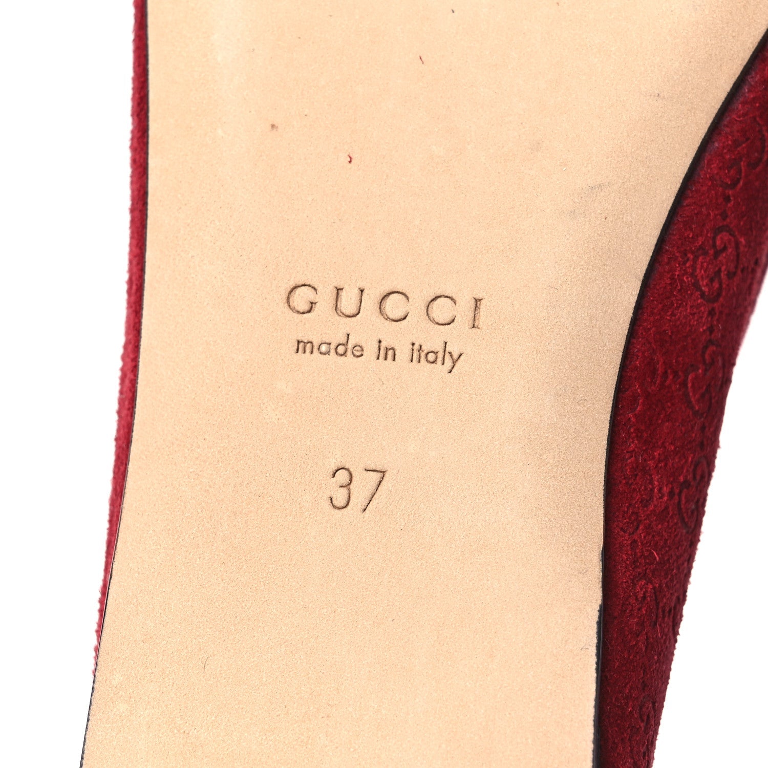 Gucci Suede Micro GG Horsebit Womens Kensington Moccasin Loafers 37  Rosso Ancora