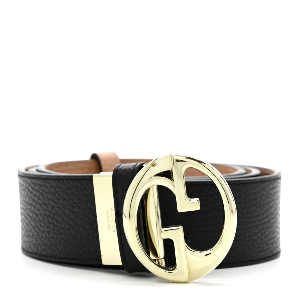 Gucci Calfskin 1973 Reversible Belt 95 38 Black Pink