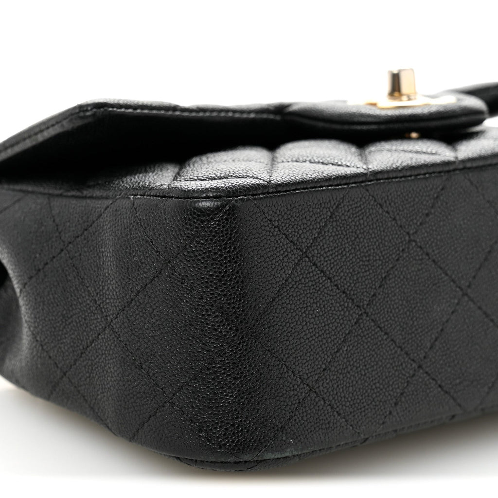 Chanel Caviar Quilted Mini Top Handle Rectangular Flap Black
