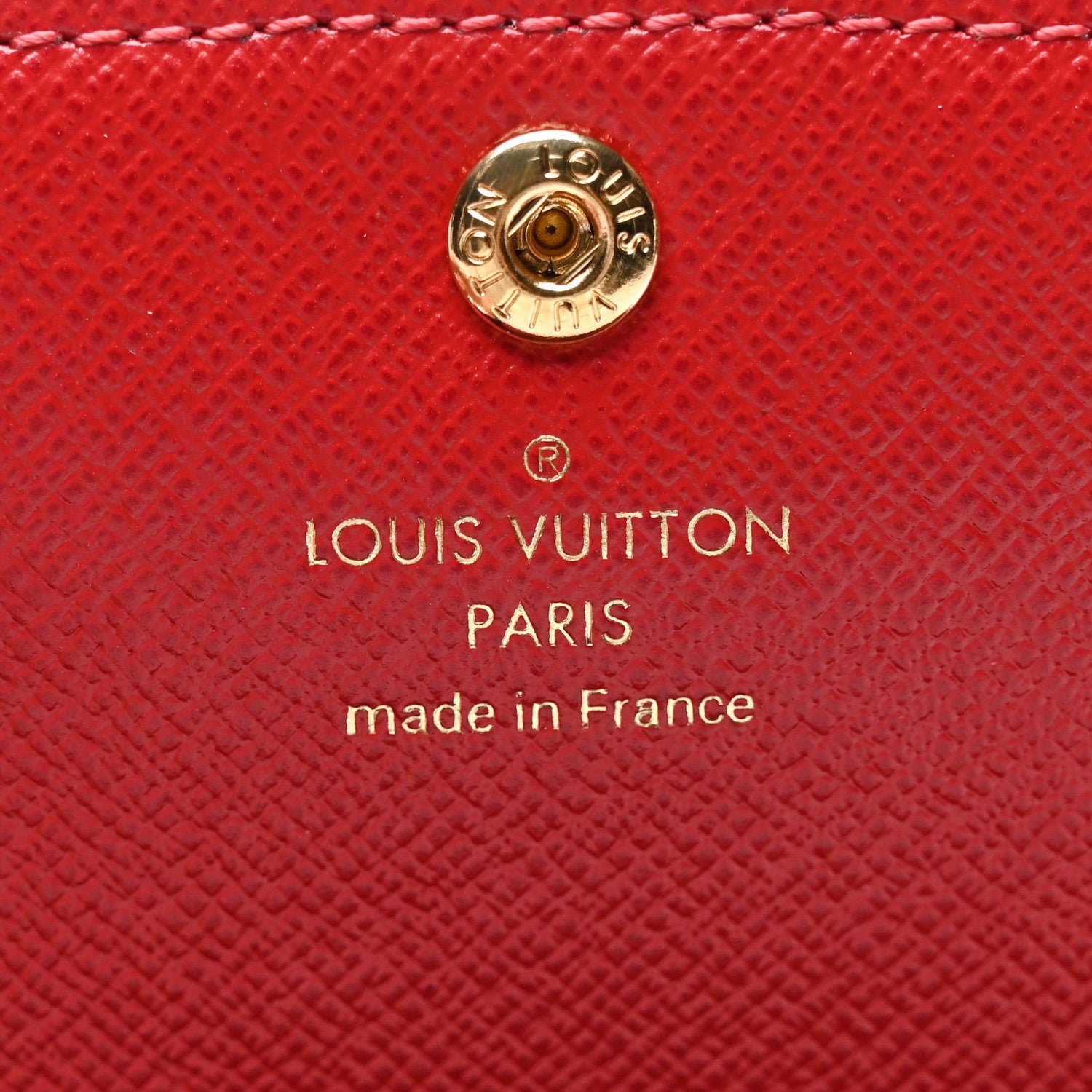 Louis Vuitton Damier Ebene Emilie Wallet Red
