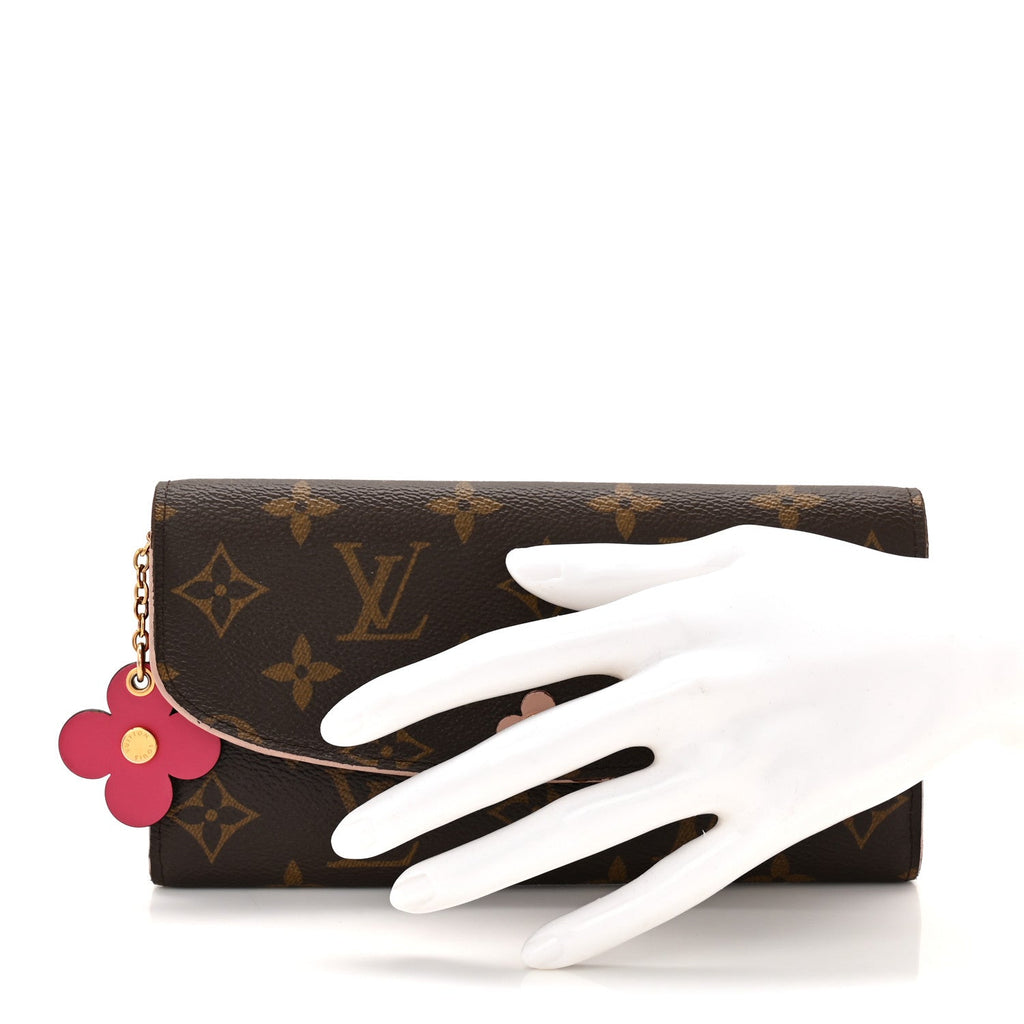Louis Vuitton Monogram Bloom Flower Emilie Wallet Fuchsia