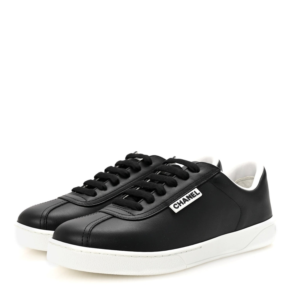 Calfskin CC Uniform Womens Sneakers 37 Black