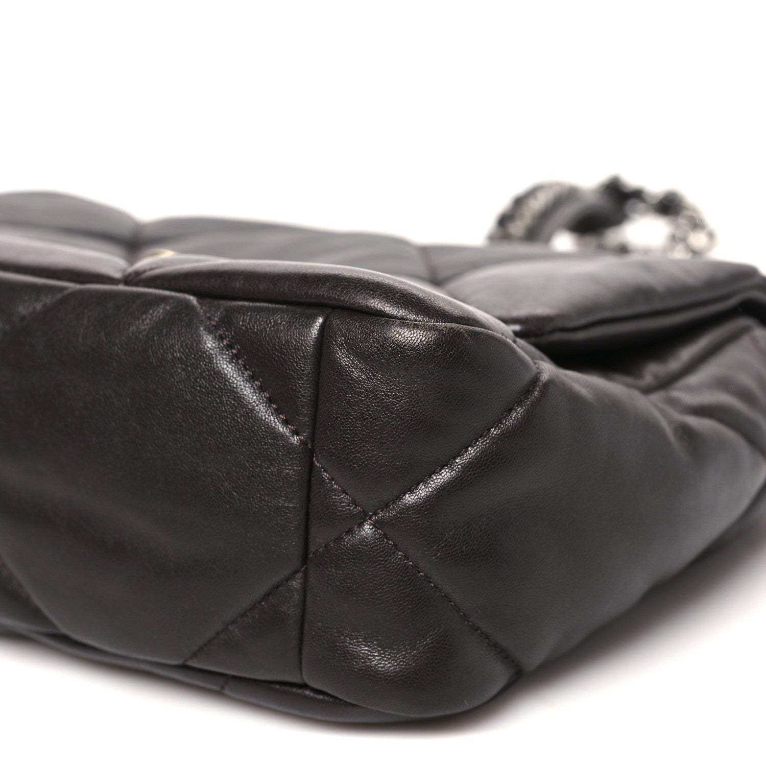 Chanel Lambskin Quilted Medium Chanel 19 Flap Dark Brown