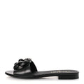 Lambskin Camellia Sandal Mules 37.5 Black