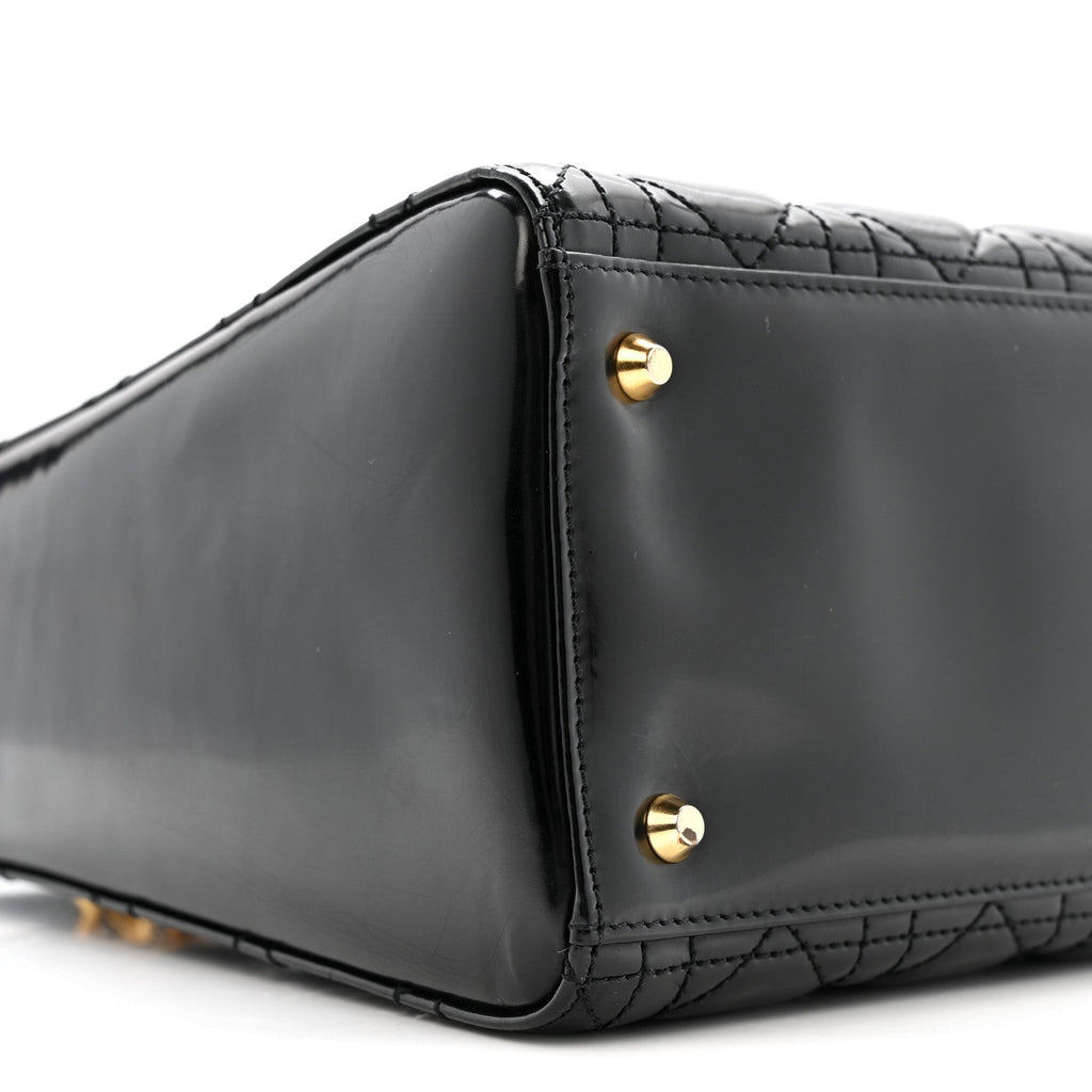 Christian Dior Patent Cannage Medium Lady Dior Black