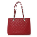 Chanel Caviar Quilted Grand Shopping Tote GST Red