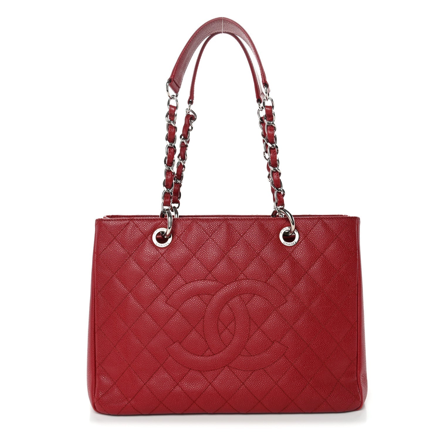 Chanel Caviar Quilted Grand Shopping Tote GST Red
