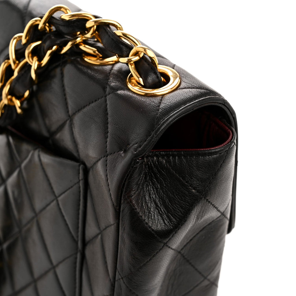 Chanel Lambskin Quilted XL Jumbo Single Flap Black