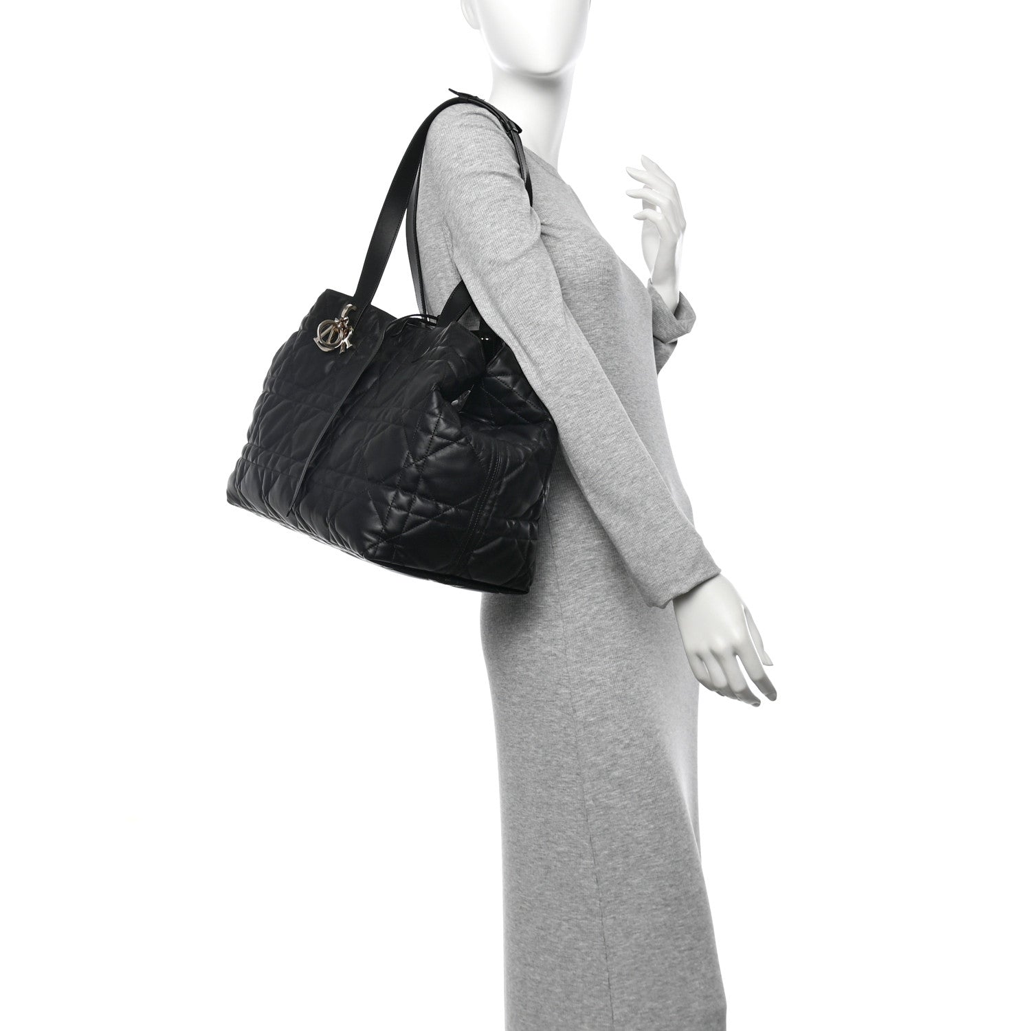Christian Dior Calfskin Macrocannage Large Toujours Black