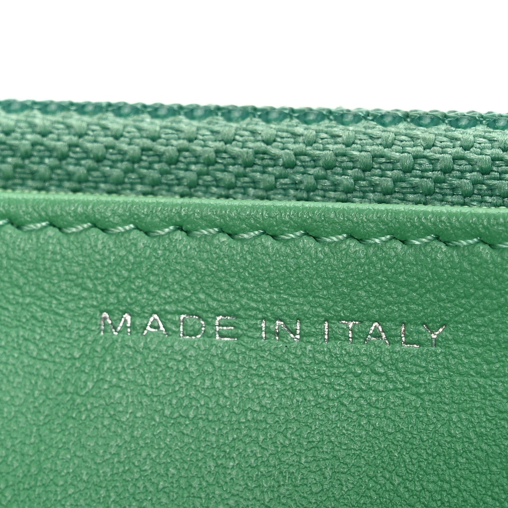 Chanel Caviar Chevron Quilted Wallet On Chain WOC Green