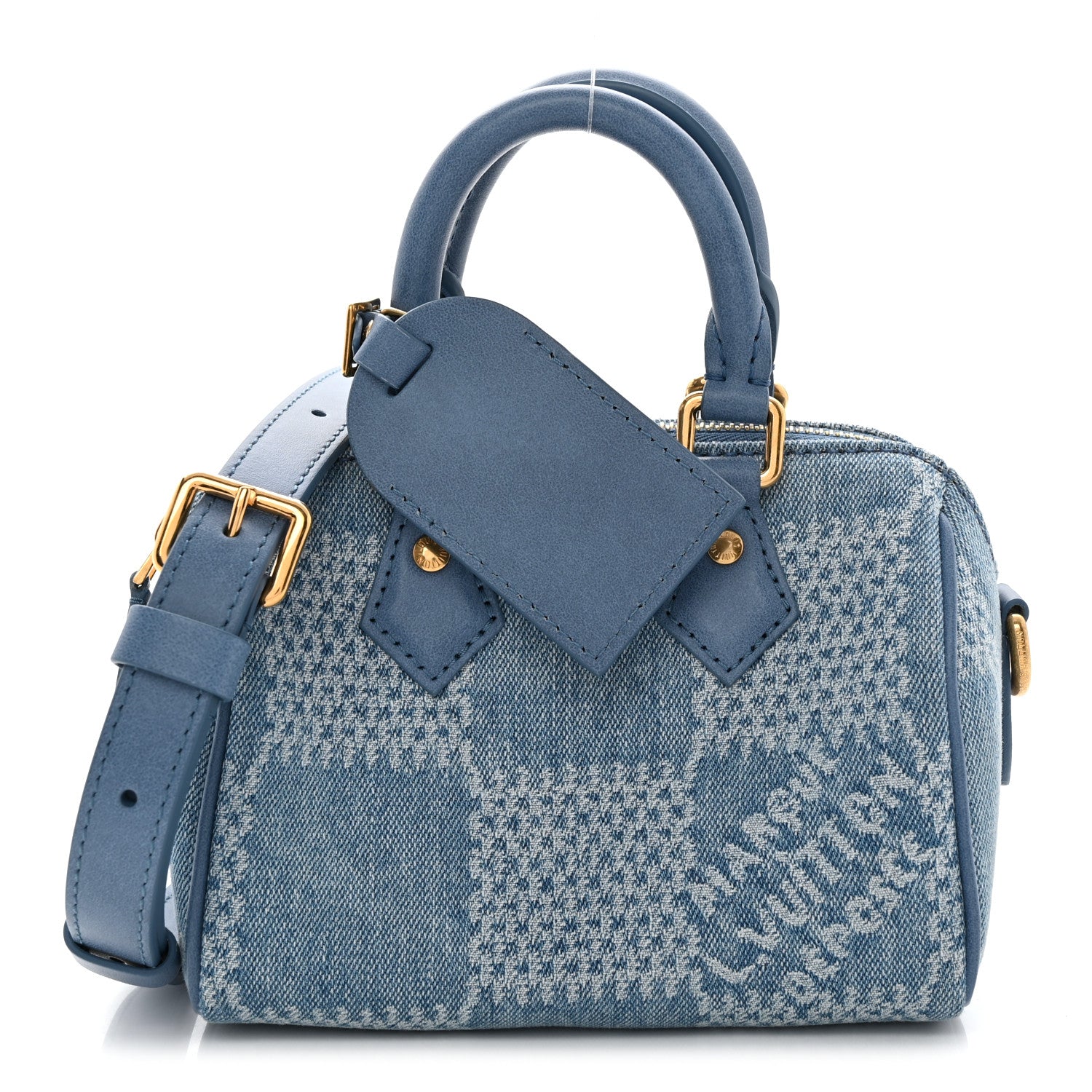 Louis Vuitton Damier Denim 3D Speedy Bandouliere 18 Denim Blue