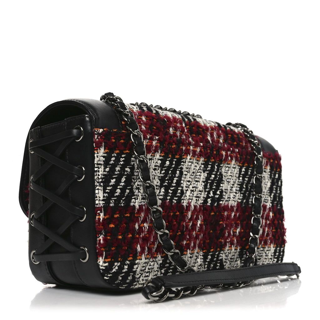 Chanel Tweed Quilted Calfskin Coco Corset Flap Multicolor