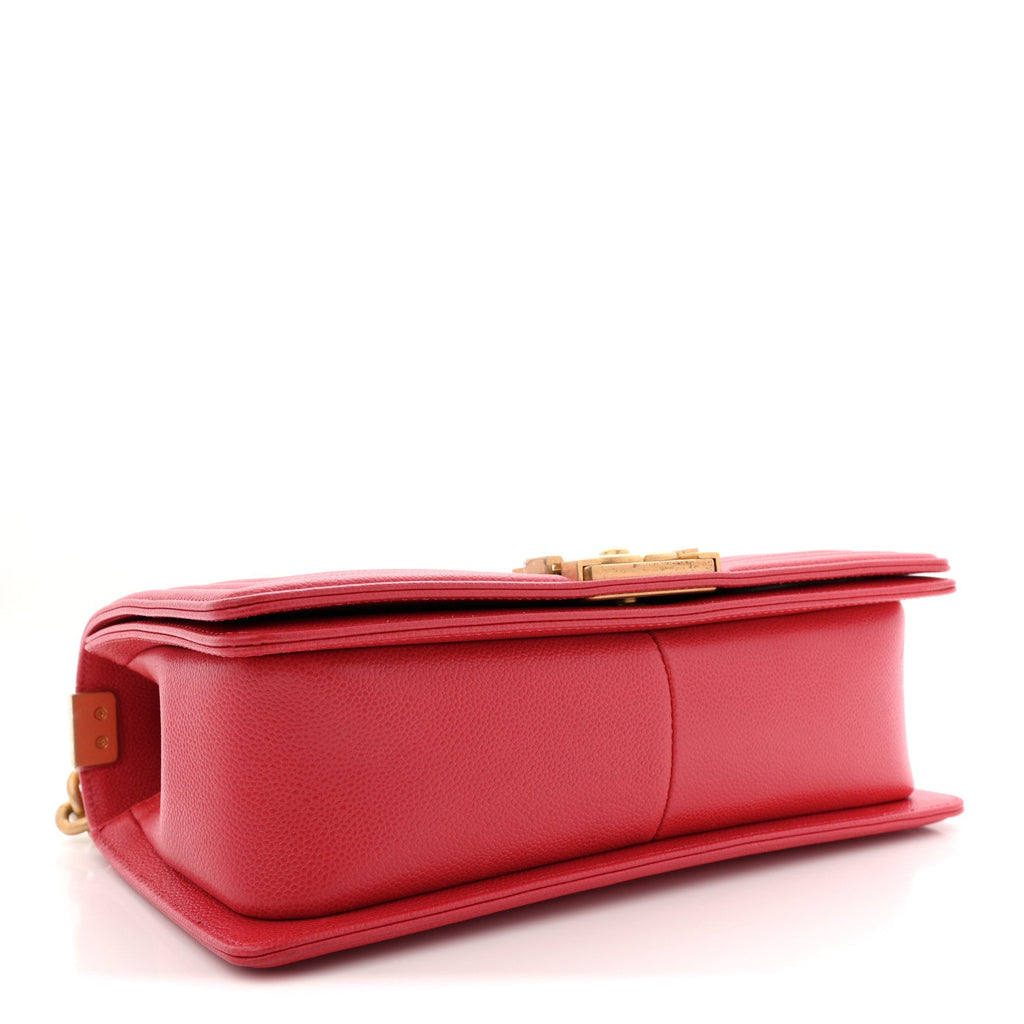 Chanel Caviar Quilted Medium Boy Flap Red
