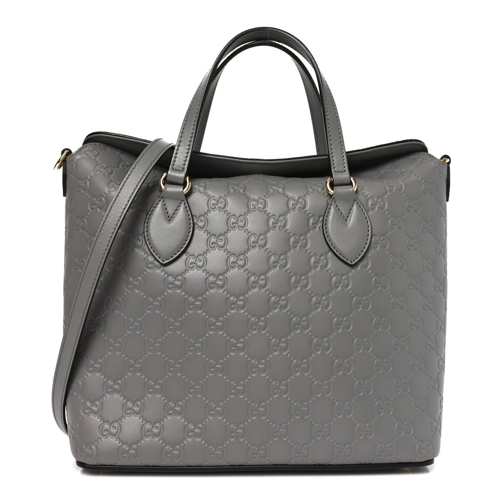 Gucci Guccissima Linea A Foldover Tote Storm Grey