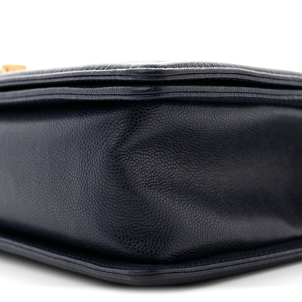 Chanel Caviar Quilted New Medium Boy Flap Blue