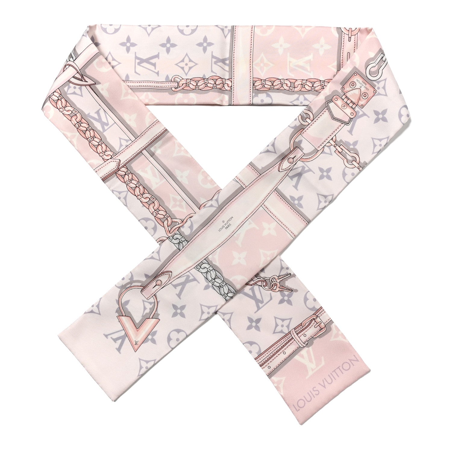 Louis Vuitton Silk Monogram Confidential Bandeau Light Pink
