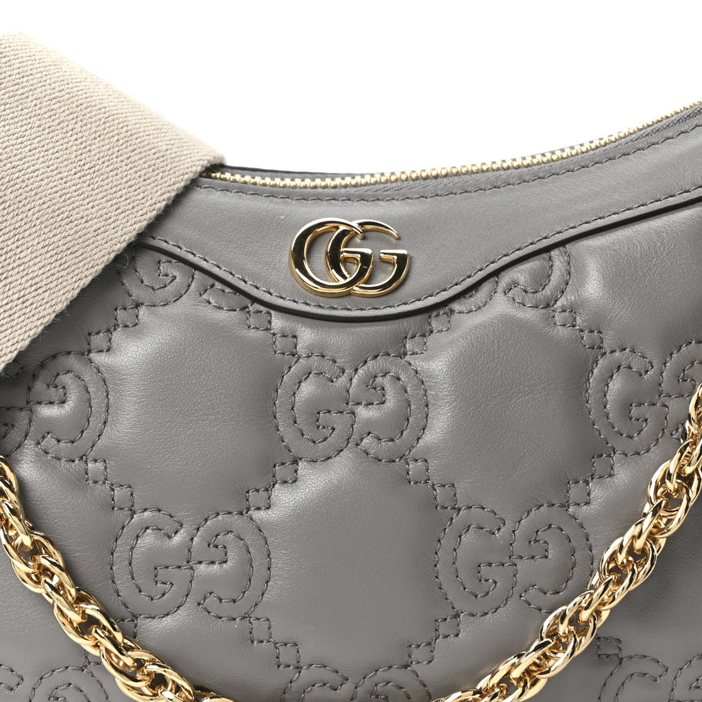 Gucci Calfskin GG Matelasse Chain Handbag Dusty Grey Natural