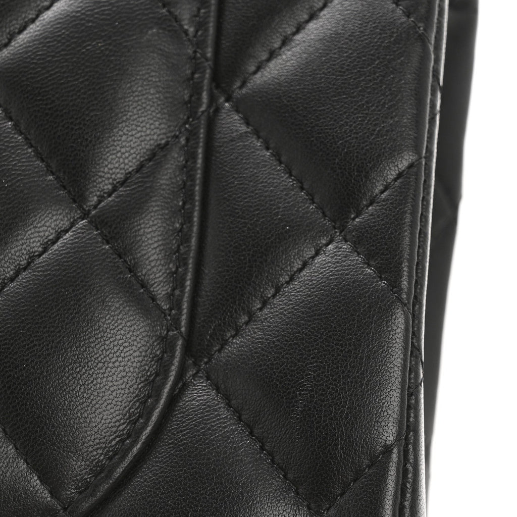 Chanel Lambskin Quilted Jumbo Double Flap Black