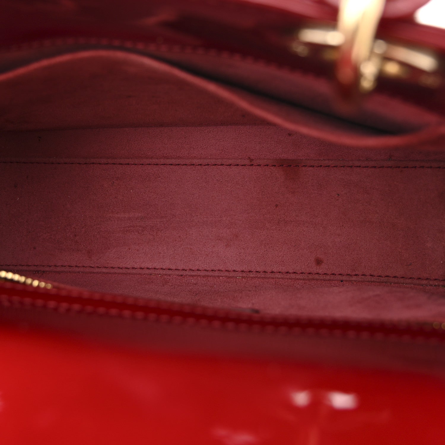 Christian Dior Patent Cannage Small Lady Dior Cherry Red