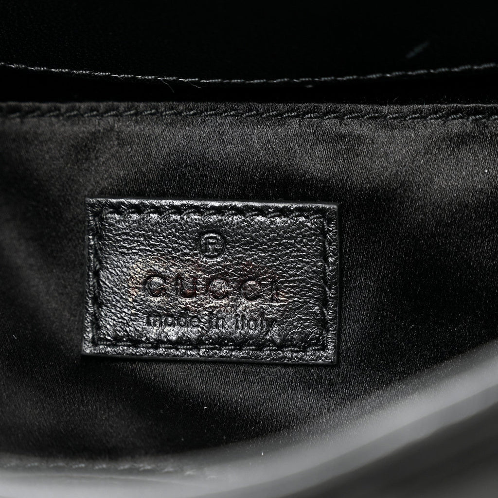 Gucci Nappa Vertical Matelasse Small Maxi Horsebit Chain Shoulder Bag Black