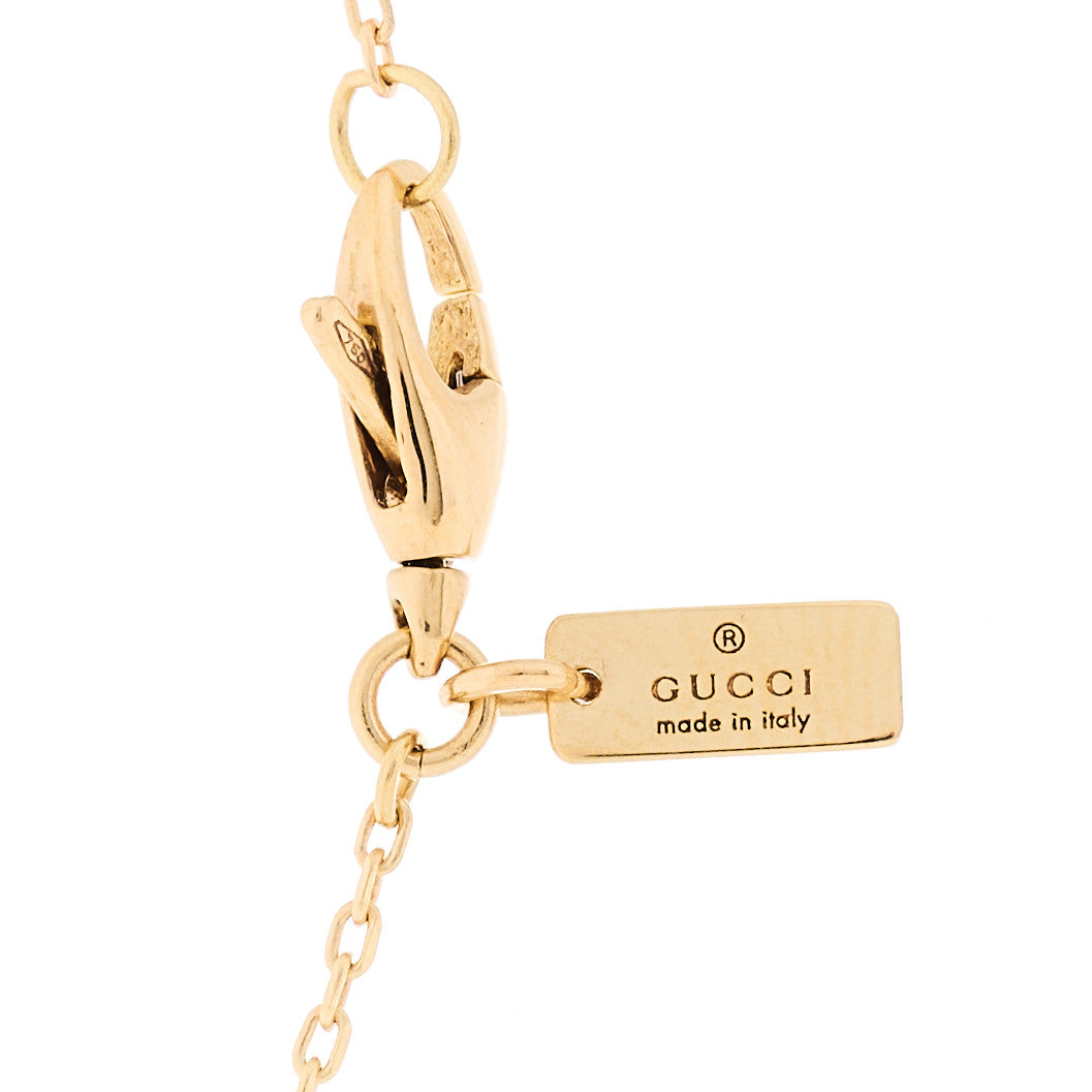 Gucci 18K Yellow Gold Diamantissima Heart Pendant Necklace