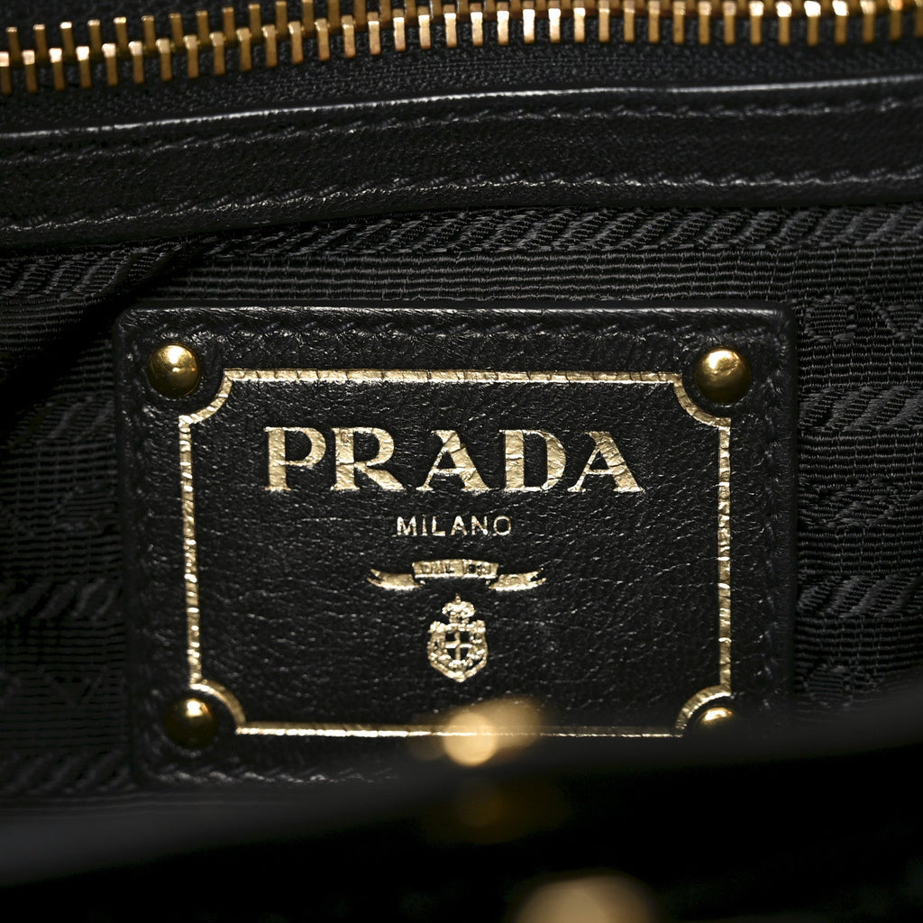 Prada Nappa Antique Drawstring Tote Black