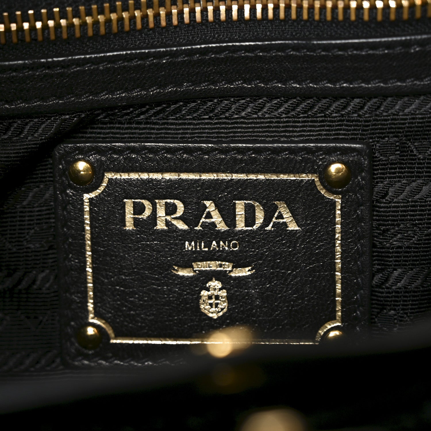 Prada Nappa Antique Drawstring Tote Black
