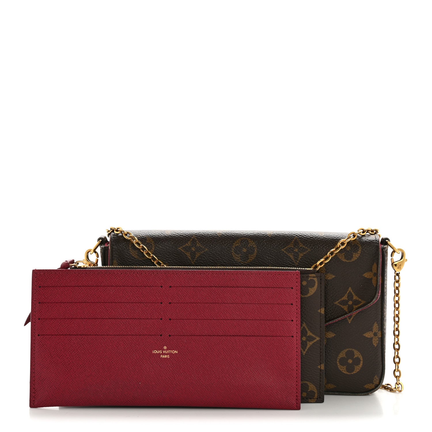 Louis Vuitton Monogram Pochette Felicie Chain Wallet Fuchsia