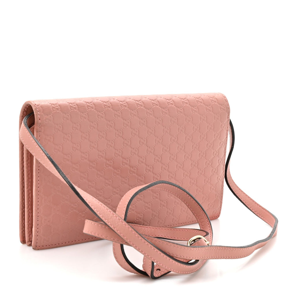 Gucci Microguccissima Crossbody Wallet Soft Pink