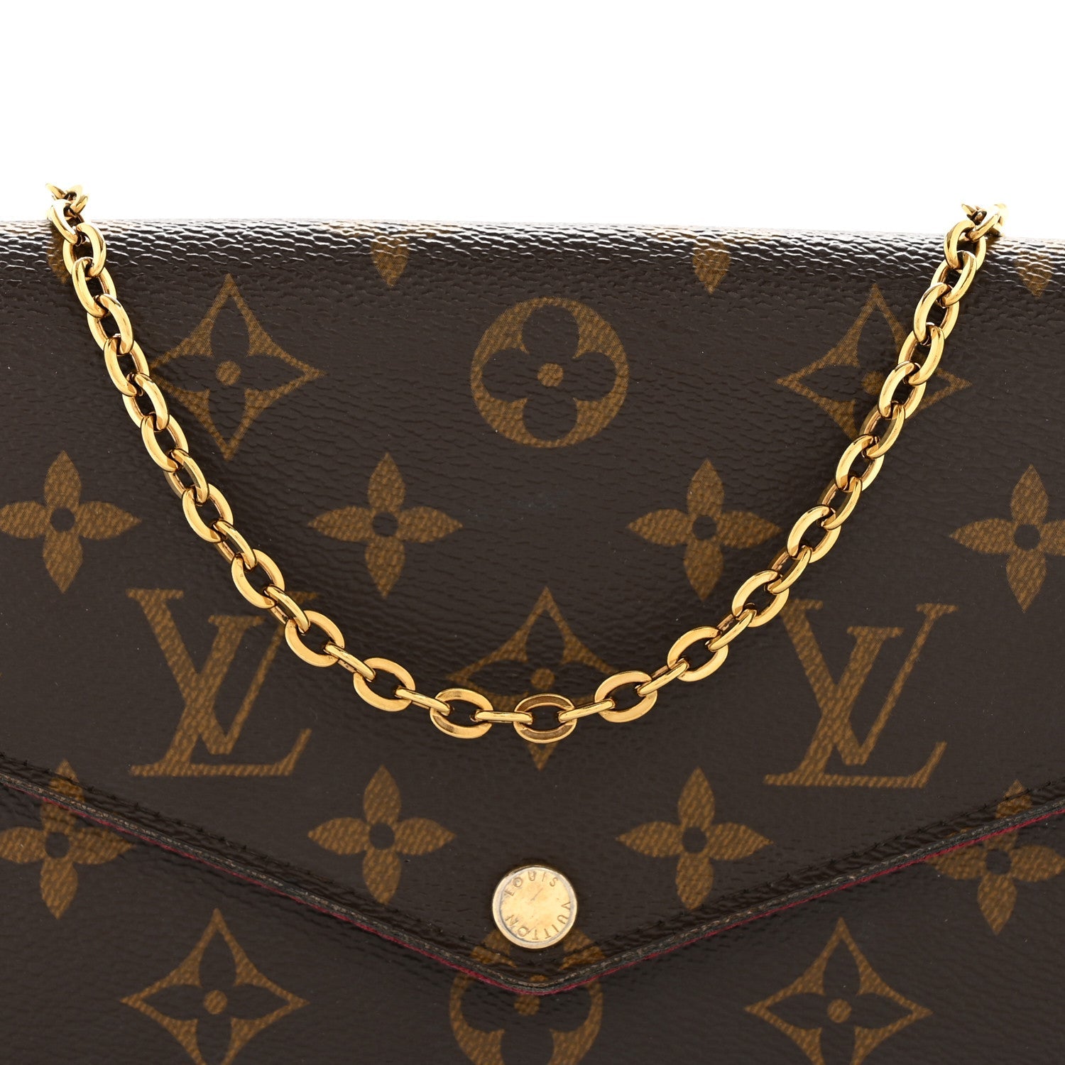 Louis Vuitton Monogram Pochette Felicie Chain Wallet Fuchsia