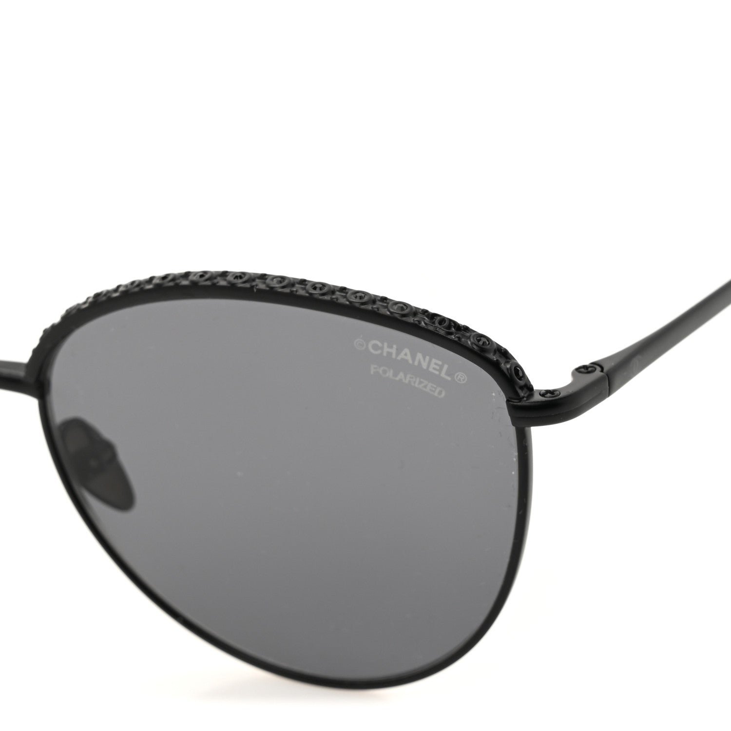 Metal Crystal Polarized Sunglasses 4258-B Black