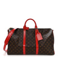 Louis Vuitton Calfskin Monogram Keepall Bandouliere 50 Coquelicot