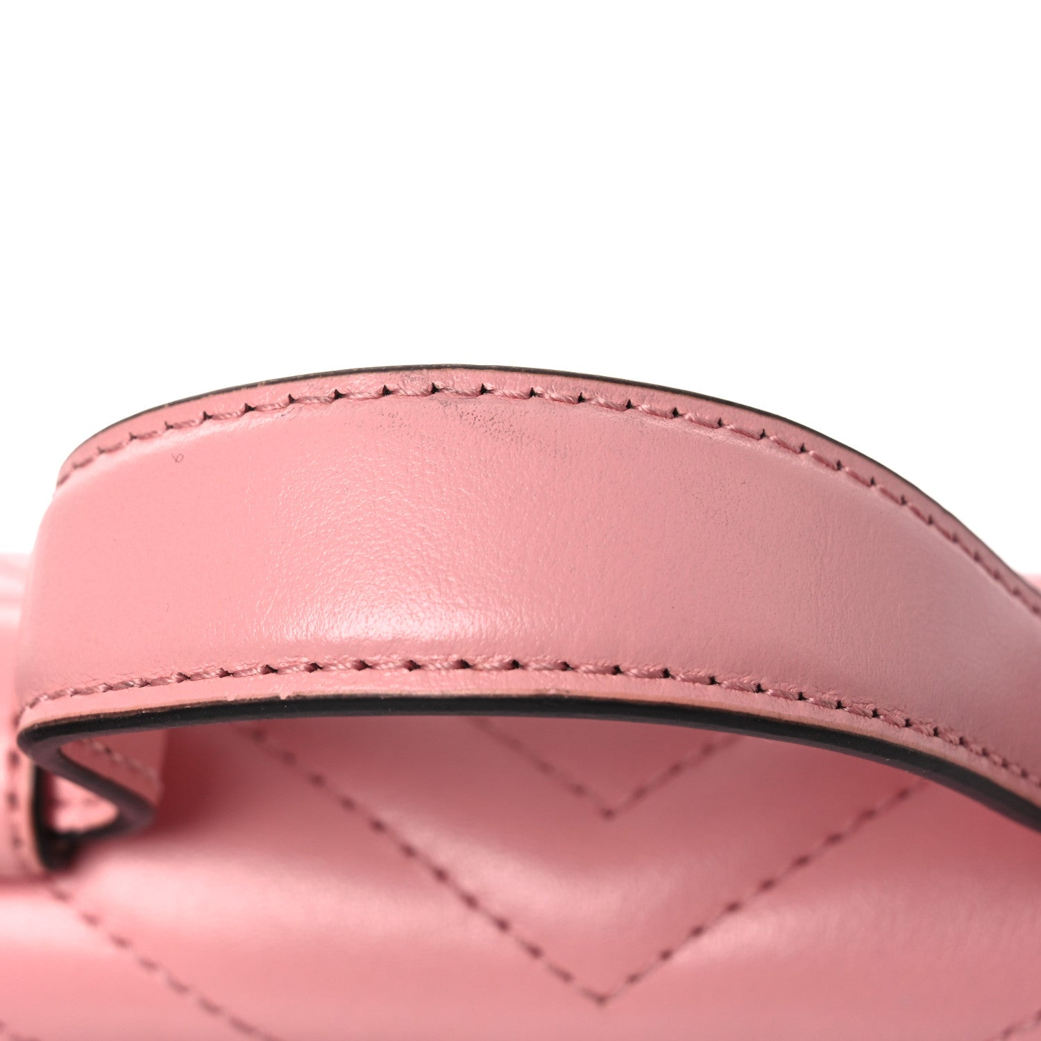 Gucci Calfskin Matelasse Mini GG Marmont Top Handle Shoulder Bag Wild Rose