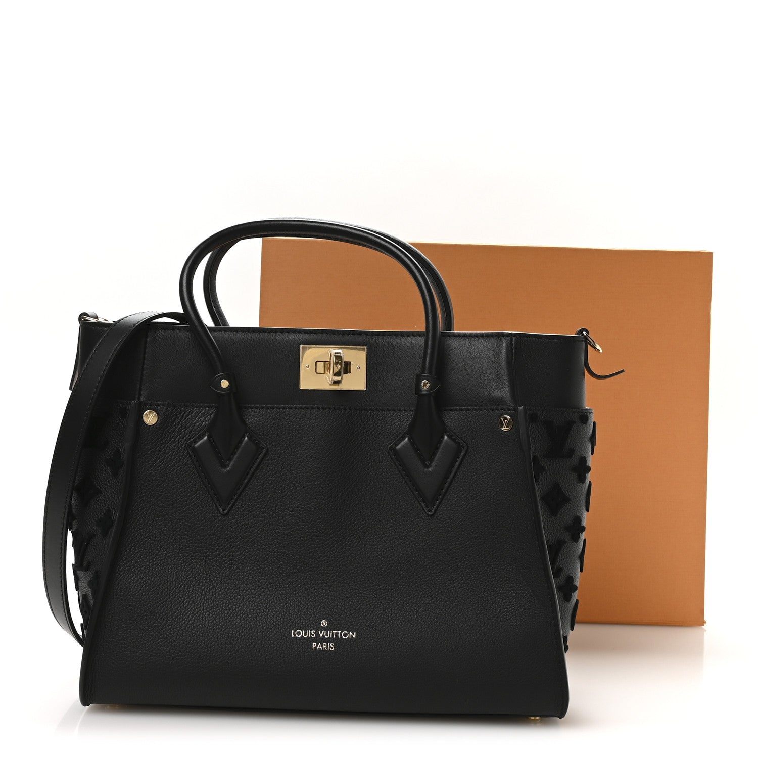Louis Vuitton Calfskin Monogram Tufting On My Side Black
