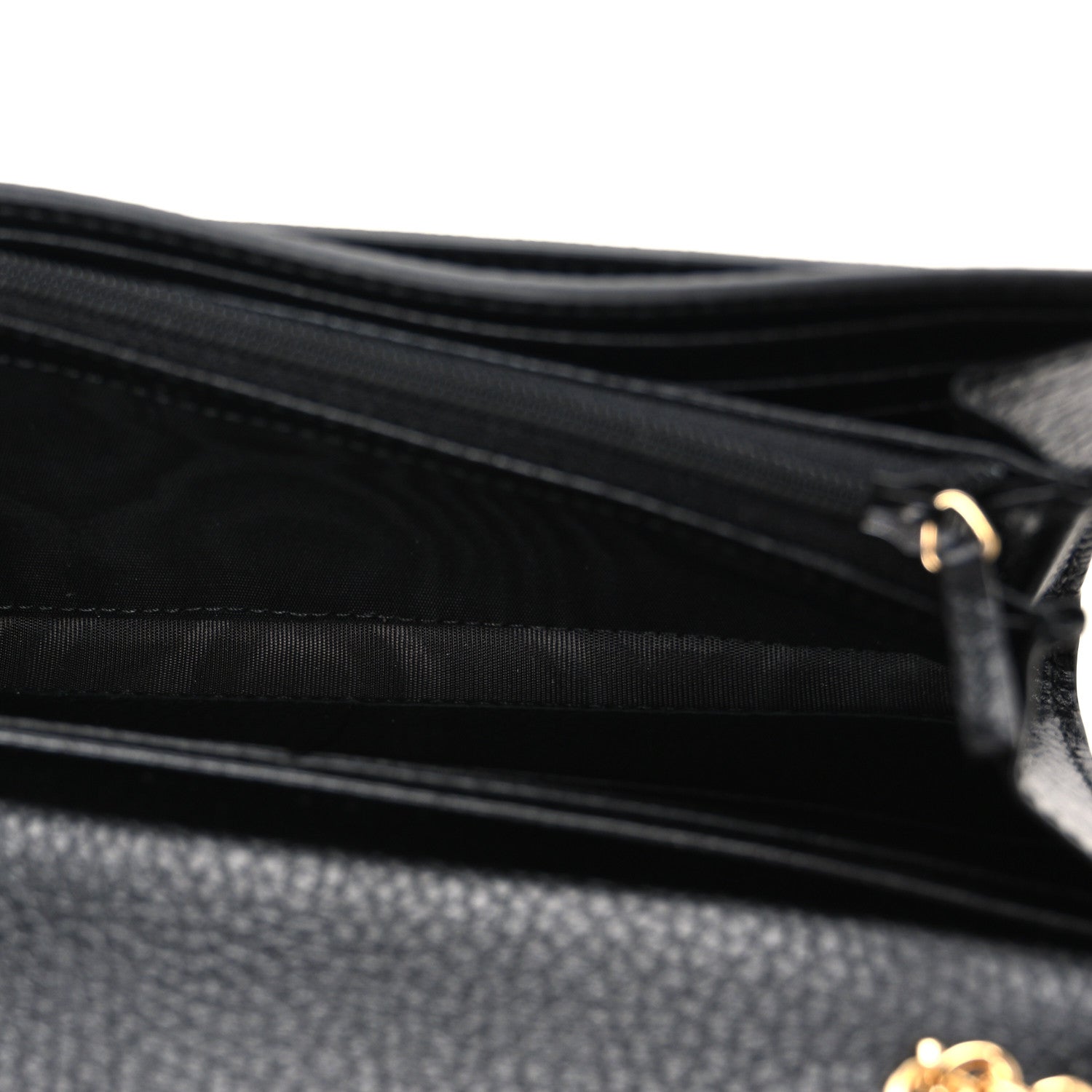 Gucci Dollar Calfskin GG Supreme Monogram Petite GG Marmont Wallet Chain Bag Black Beige Ebony
