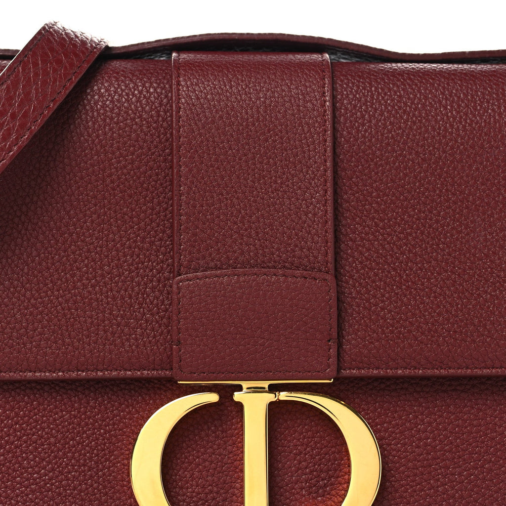 Christian Dior Grained Calfskin 30 Montaigne Flap Bag Red Brick