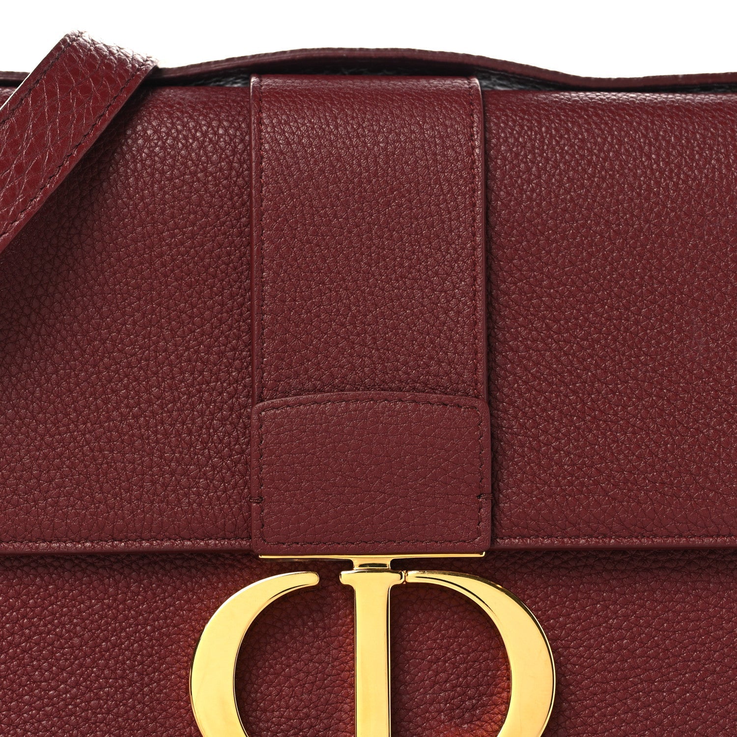 Christian Dior Grained Calfskin 30 Montaigne Flap Bag Red Brick