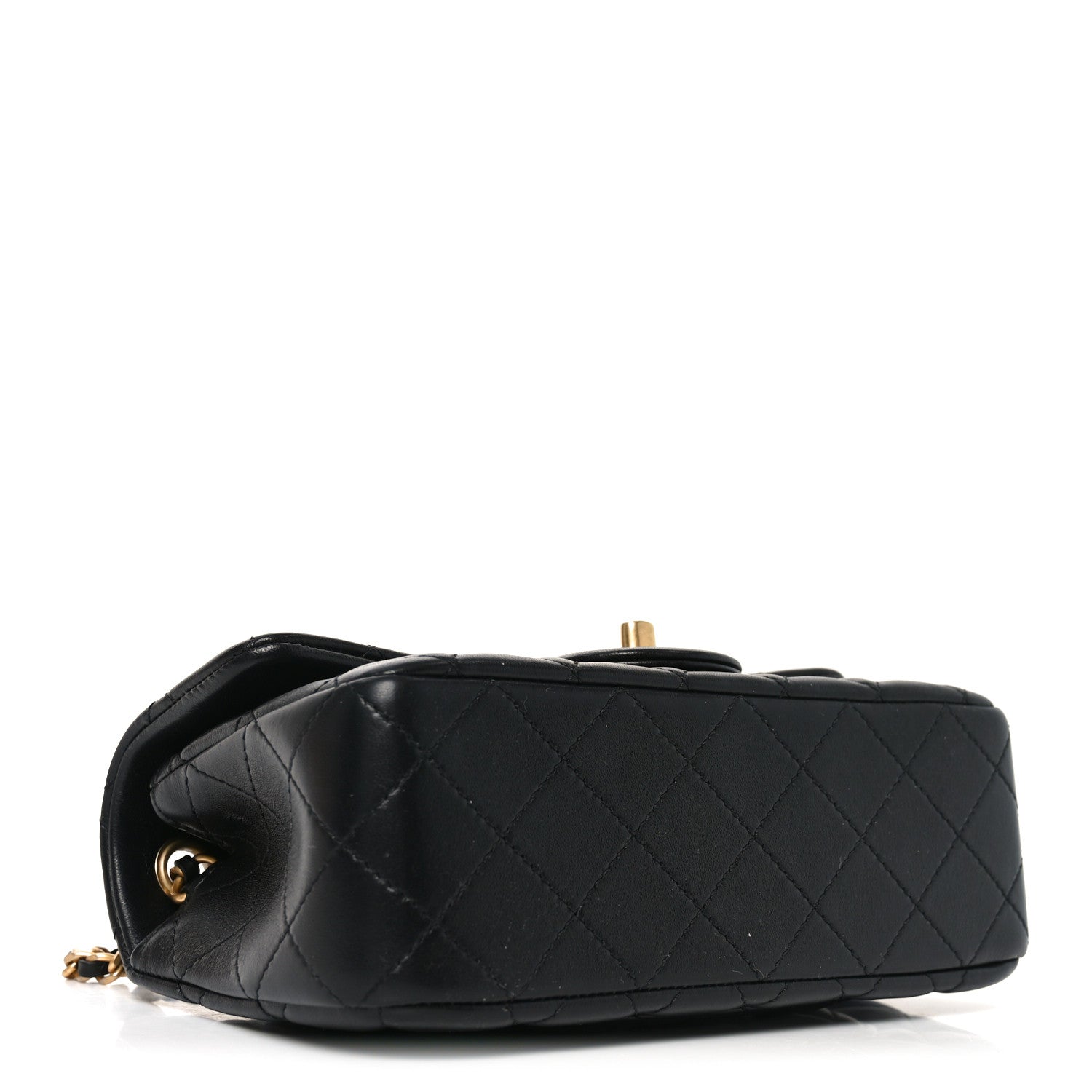 Chanel Lambskin Quilted Mini Rectangular Pearl Crush Flap Black