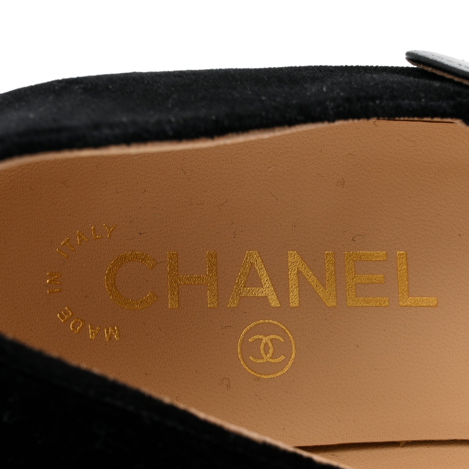Chanel Velvet Grosgrain Bow Mary Jane Flats 38 Black White